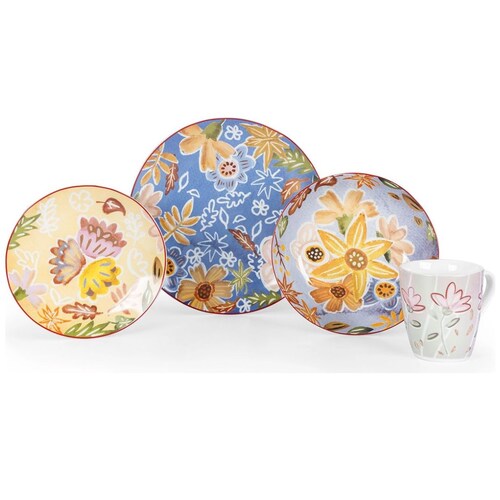 Vajilla 16 Pz Porcelana Multicolor Crown Baccara