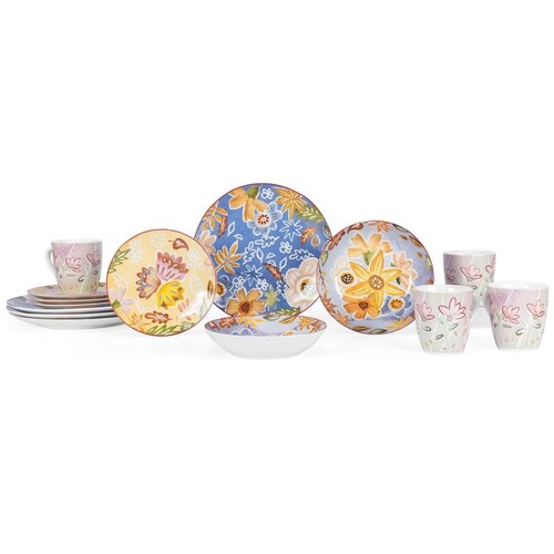 Vajilla 16 Pz Porcelana Multicolor Crown Baccara