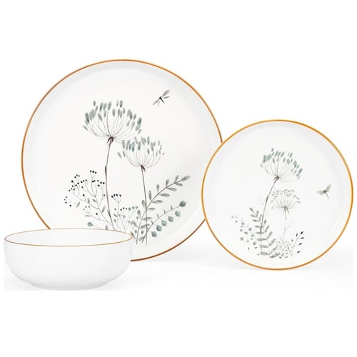 Vajilla 12 Pz Porcelana Blanco Crown Baccara