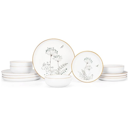 Vajilla 12 Pz Porcelana Blanco Crown Baccara