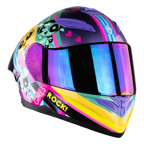 Casco Abatible Cn Chicas Superpoderosas Morado
