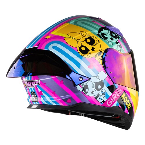 Casco Abatible Cn Chicas Superpoderosas Morado