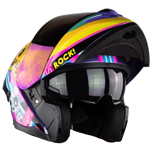 Casco Abatible Cn Chicas Superpoderosas Morado