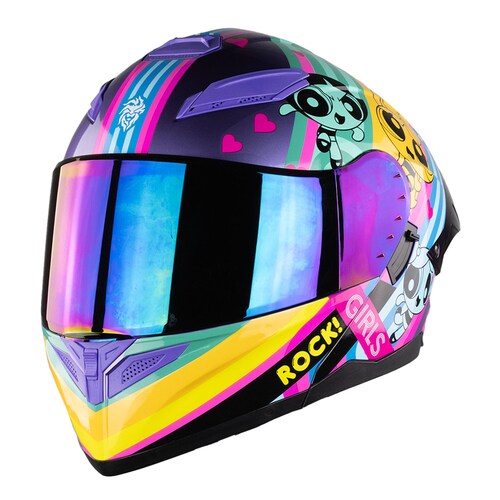 Casco Abatible Cn Chicas Superpoderosas Morado