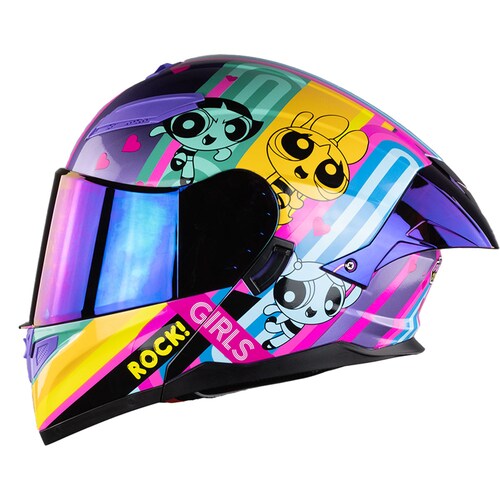 Casco Abatible Cn Chicas Superpoderosas Morado