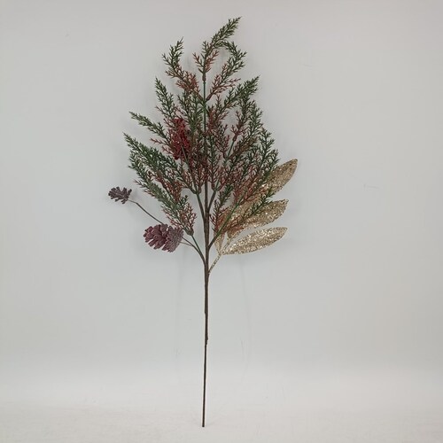 Decorativo Rama Navidad Vintage Home Gold Leaves And Berries