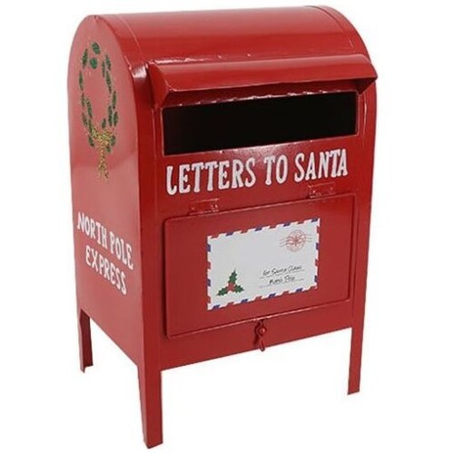 Figura Decorativa Buzón Navidad Vintage Home Santa Rojo