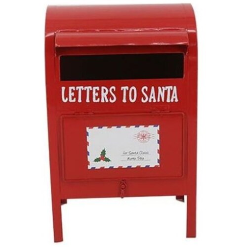 Figura Decorativa Buzón Navidad Vintage Home Santa Rojo