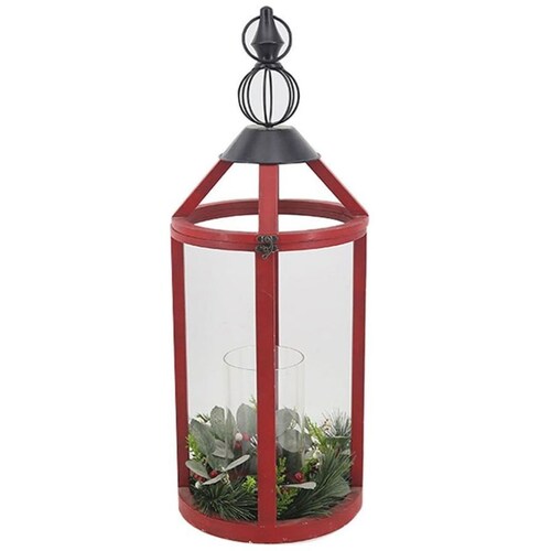 Linterna Navidad Vintage Home Red Grande