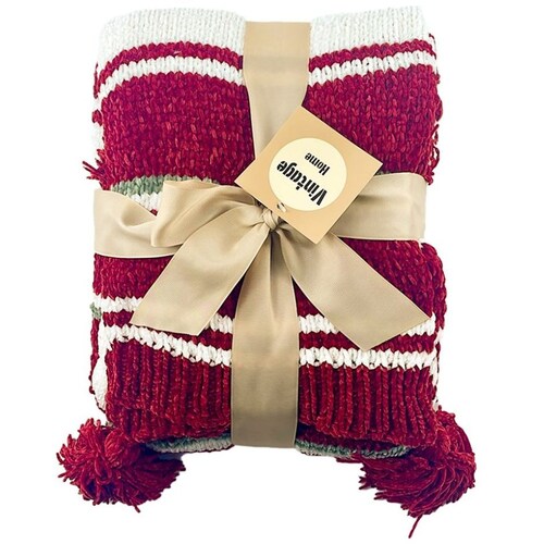 Frazada Navidad Vintage Home Peppermint
