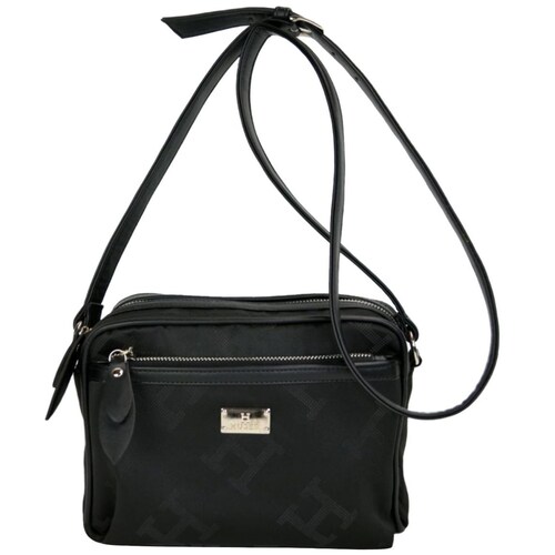 Bolsa Crossbody Negro Huser Monograma para Mujer