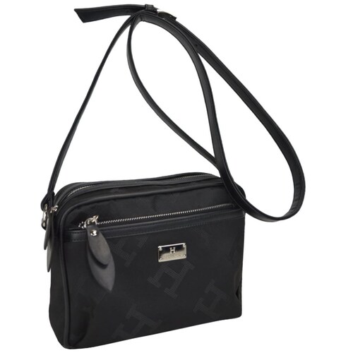 Bolsa Crossbody Negro Huser Monograma para Mujer