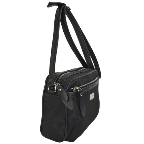 Bolsa Crossbody Negro Huser Monograma para Mujer