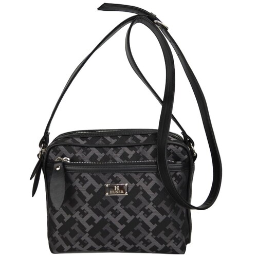 Bolsa Crossbody Gris Huser Monograma para Mujer