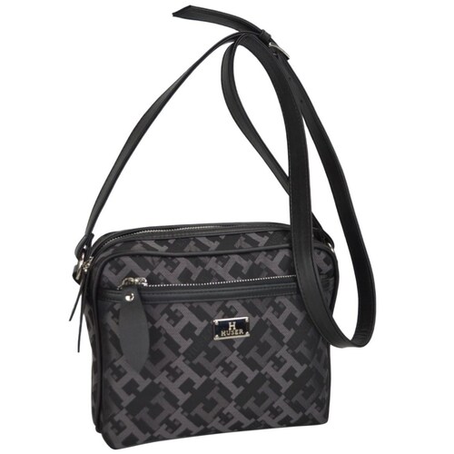 Bolsa Crossbody Gris Huser Monograma para Mujer