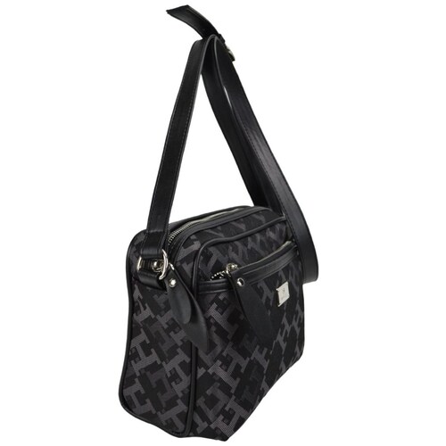 Bolsa Crossbody Gris Huser Monograma para Mujer