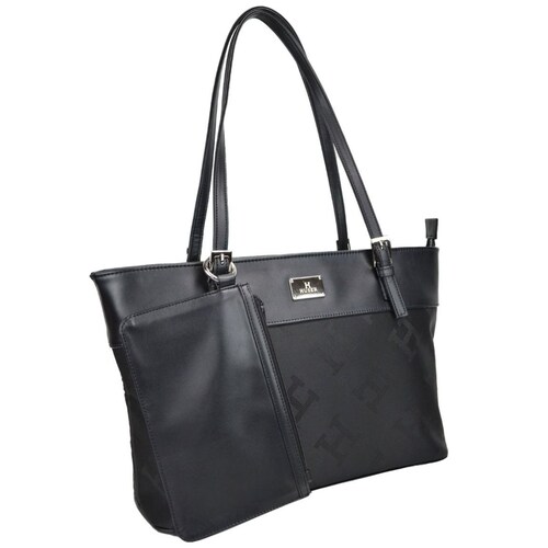 Bolsa Tote Negro Huser Monograma para Mujer