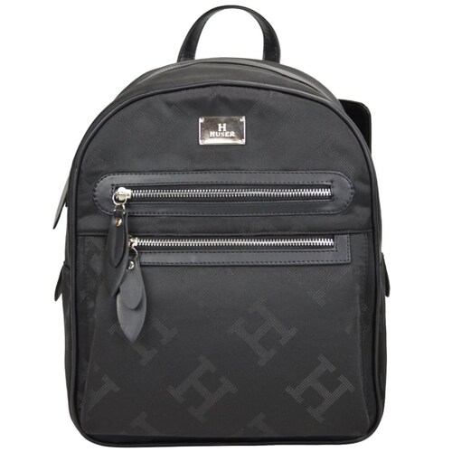 Bolsa Backpack Negro Huser Monograma para Mujer