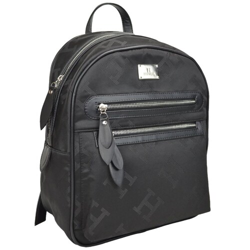 Bolsa Backpack Negro Huser Monograma para Mujer