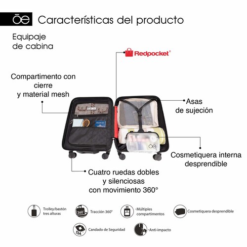 Maleta 20” Ceverani Negro Cloe