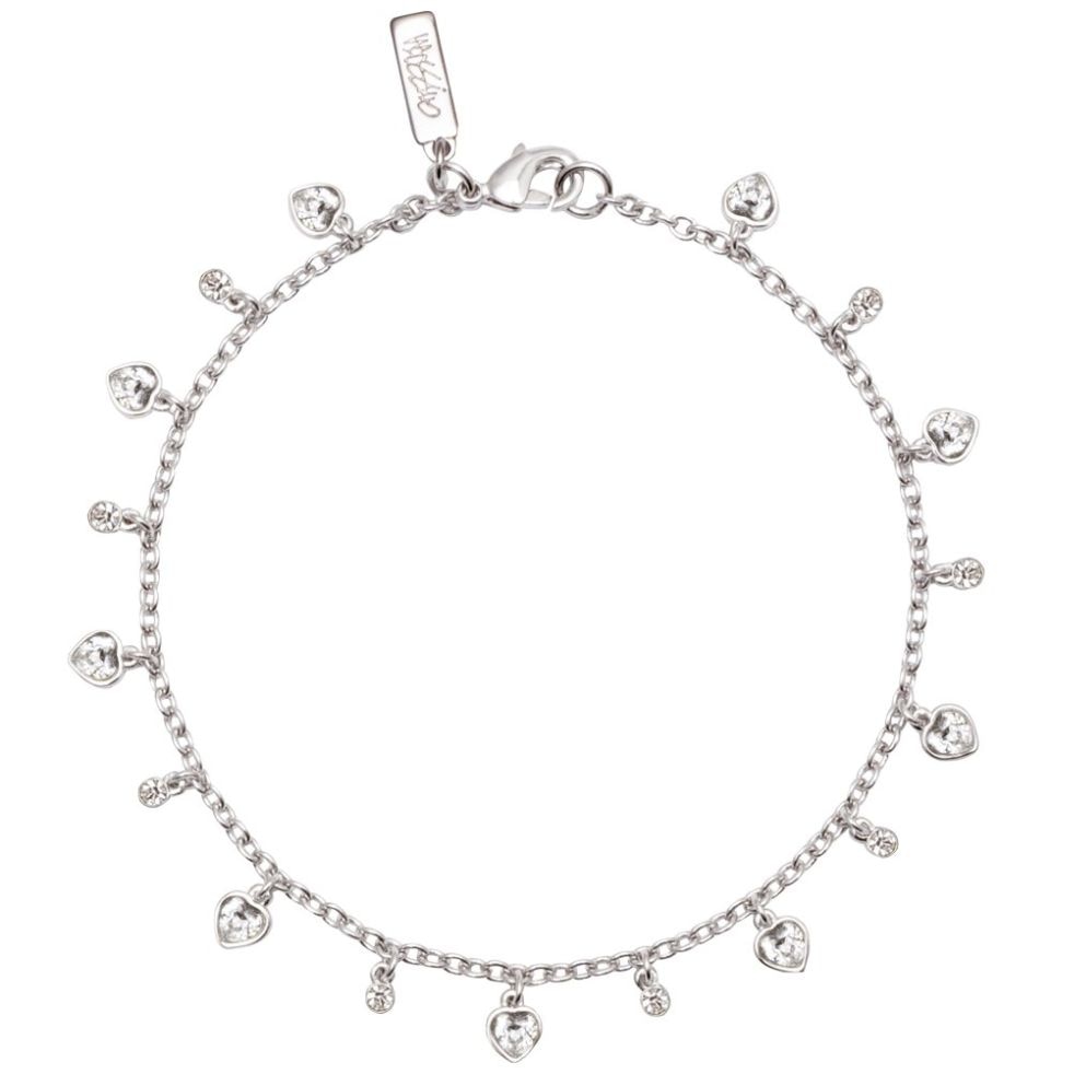 Pulsera en Acabado Rodio con Charms de Circonias Mossimo