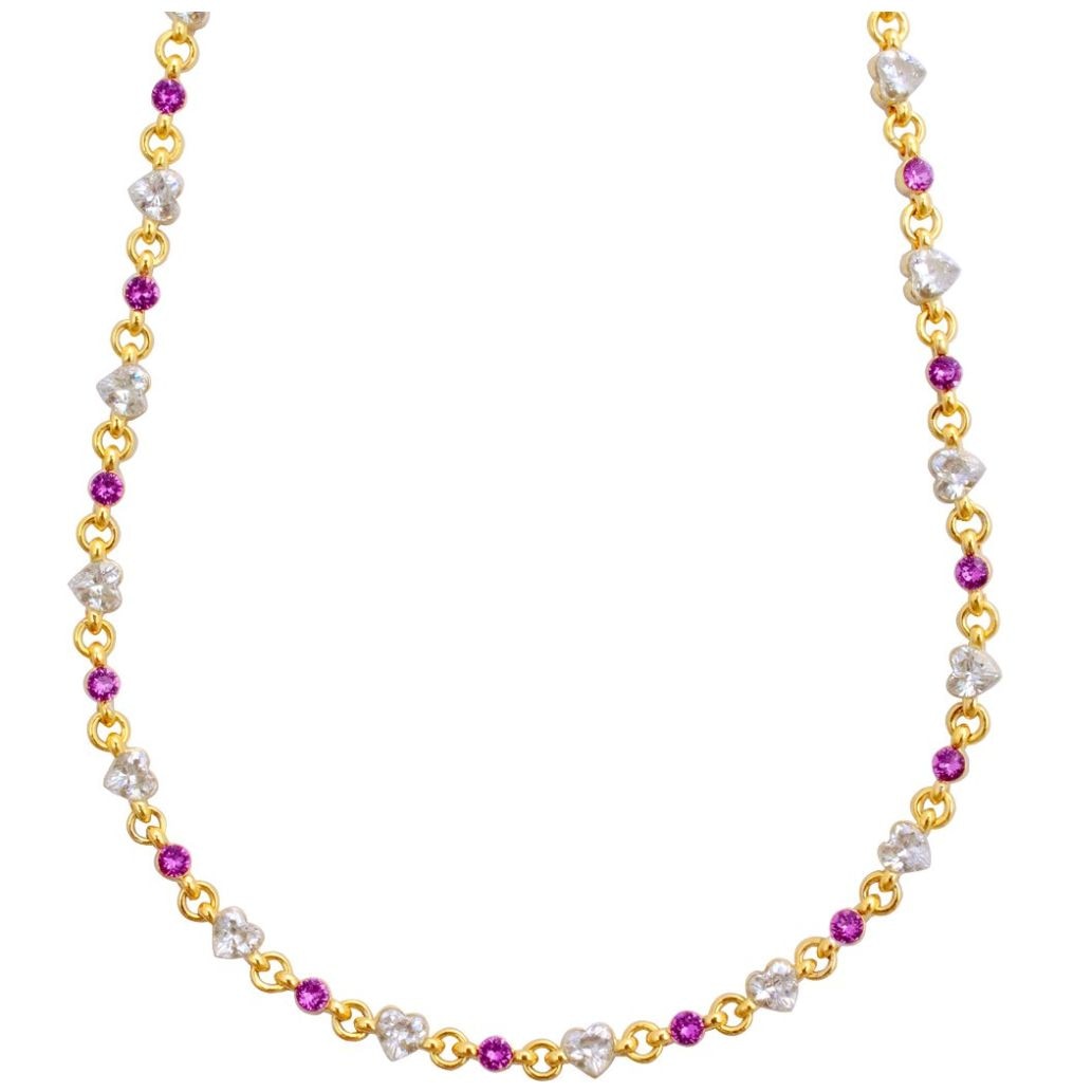 Collar con Circonias en Forma de Corazón Mossimo
