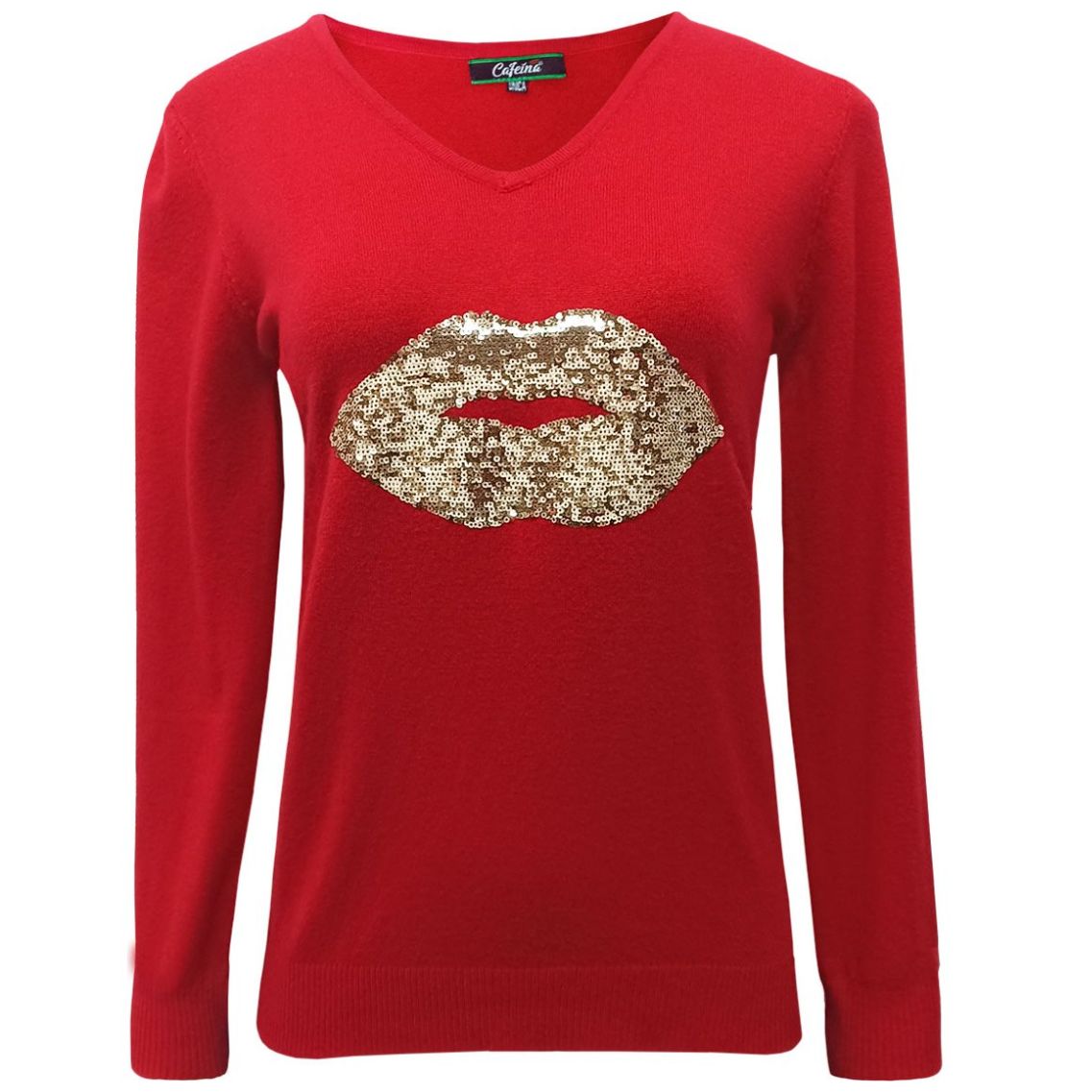 Suéter Cerrado Cuello V Cafeina para Mujer Petit