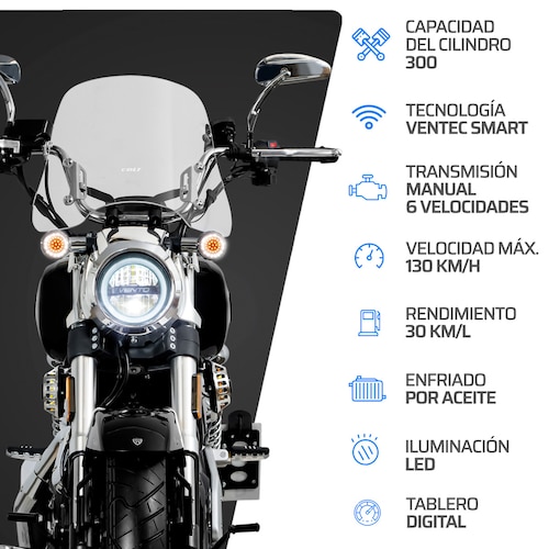 Motocicleta Vento Colt 300 Negro 2025