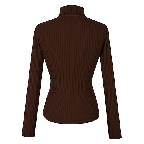 Suéter Tejido de Punto Cuello Mao para Mujer Elle