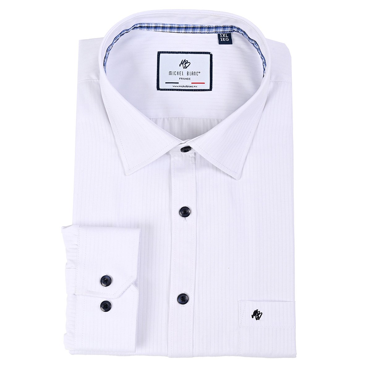 Camisa Manga Larga Michel Blanc para Hombre Plus