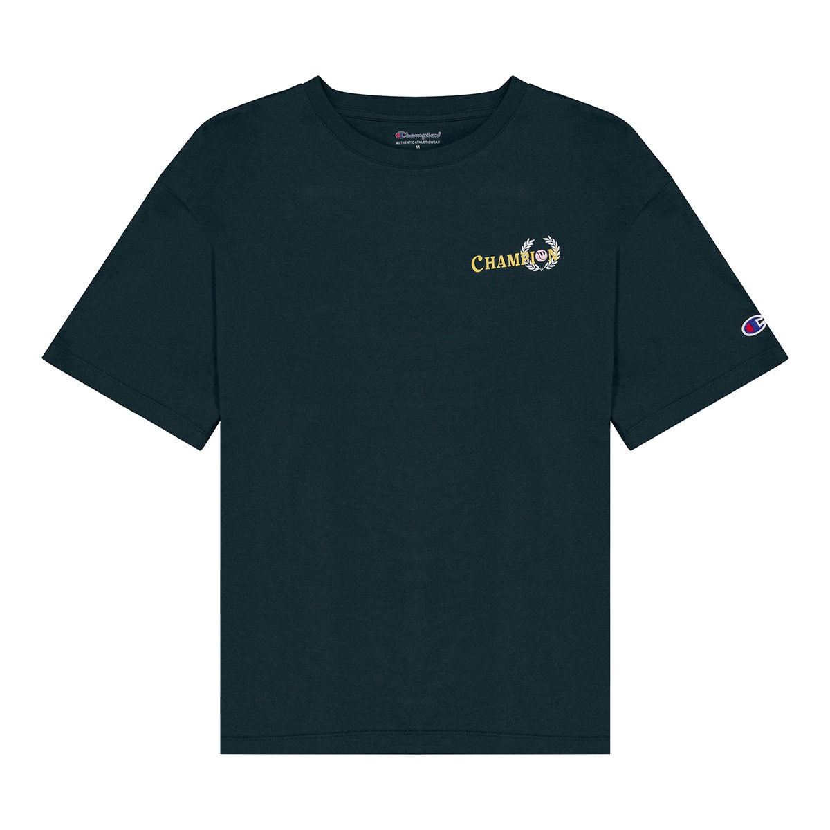 Playera  Oversize  con Diseño Champion Verde Manga Corta para Mujer