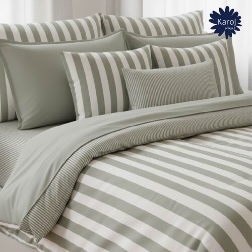 Edredón King Navy Verde