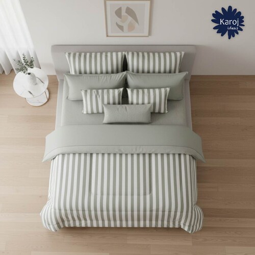 Edredón King Navy Verde