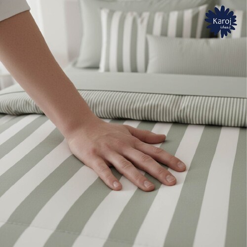 Edredón Matqueen Navy Verde Karoj