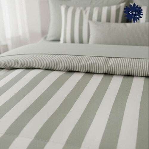 Edredón Matqueen Navy Verde Karoj