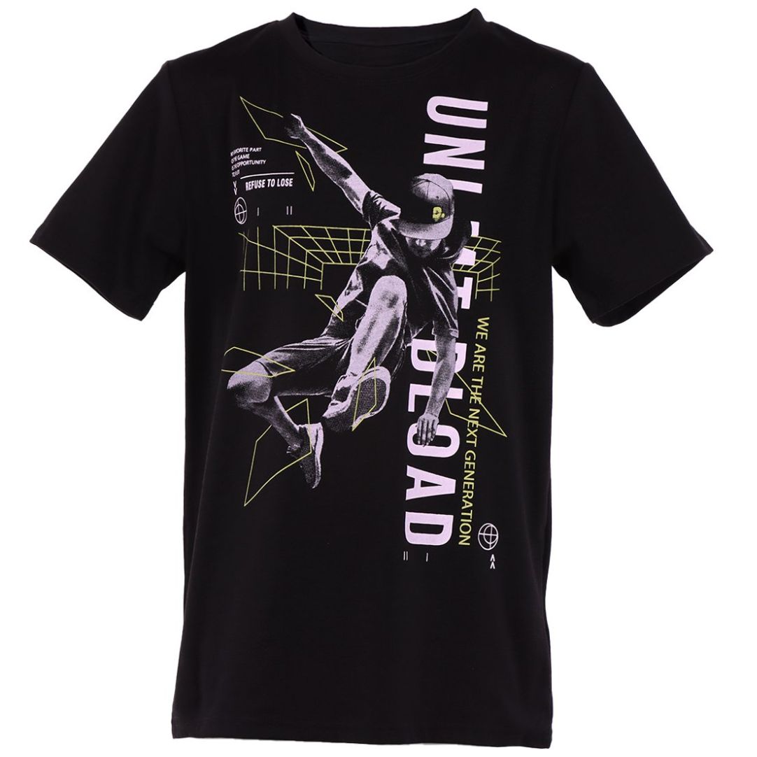 Playera Negra Studio si Manga Corta para Niño