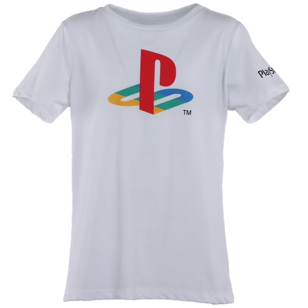 Playera Blanca Playstation Manga Corta para Niño