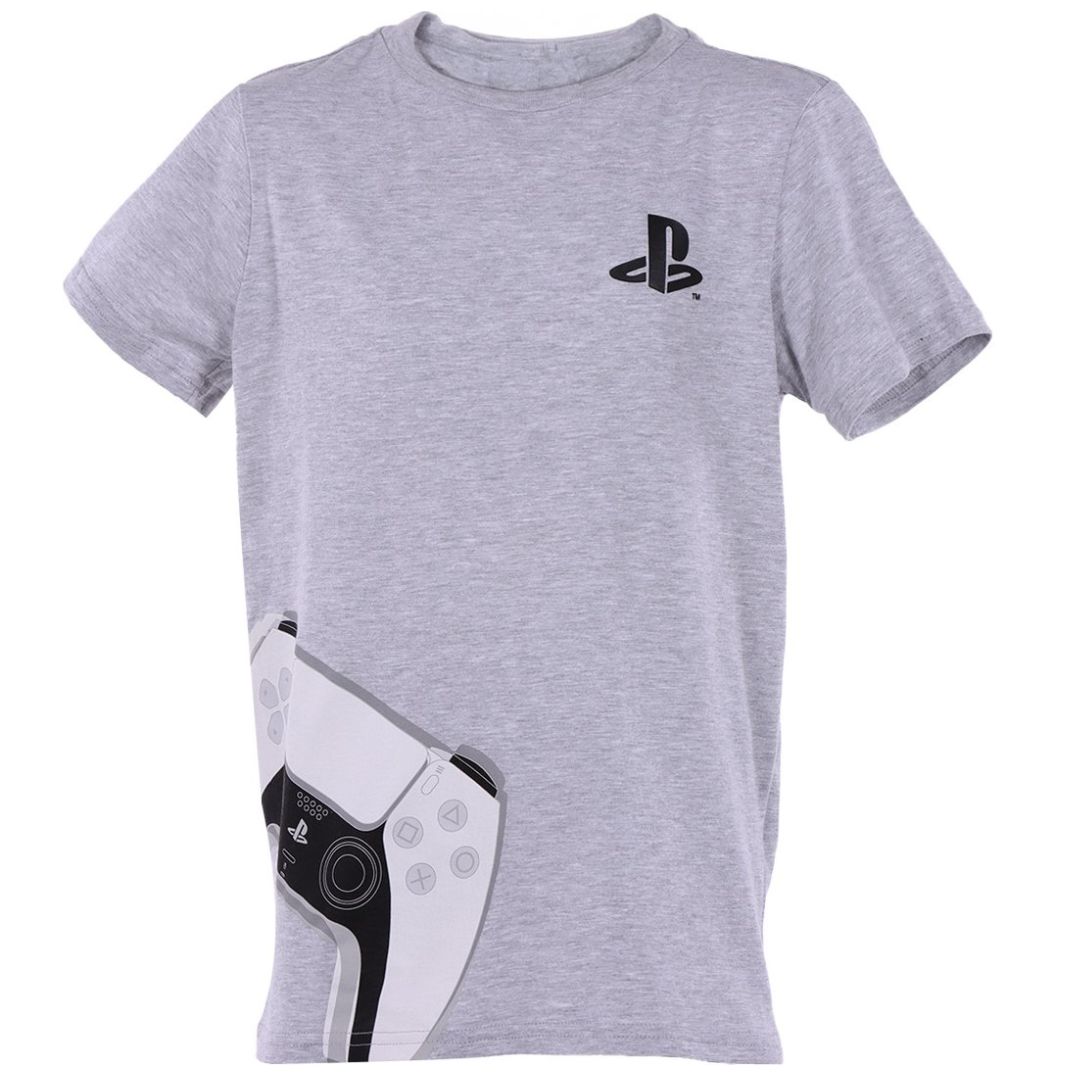 Playera Gris Playstation Manga Corta para Niño