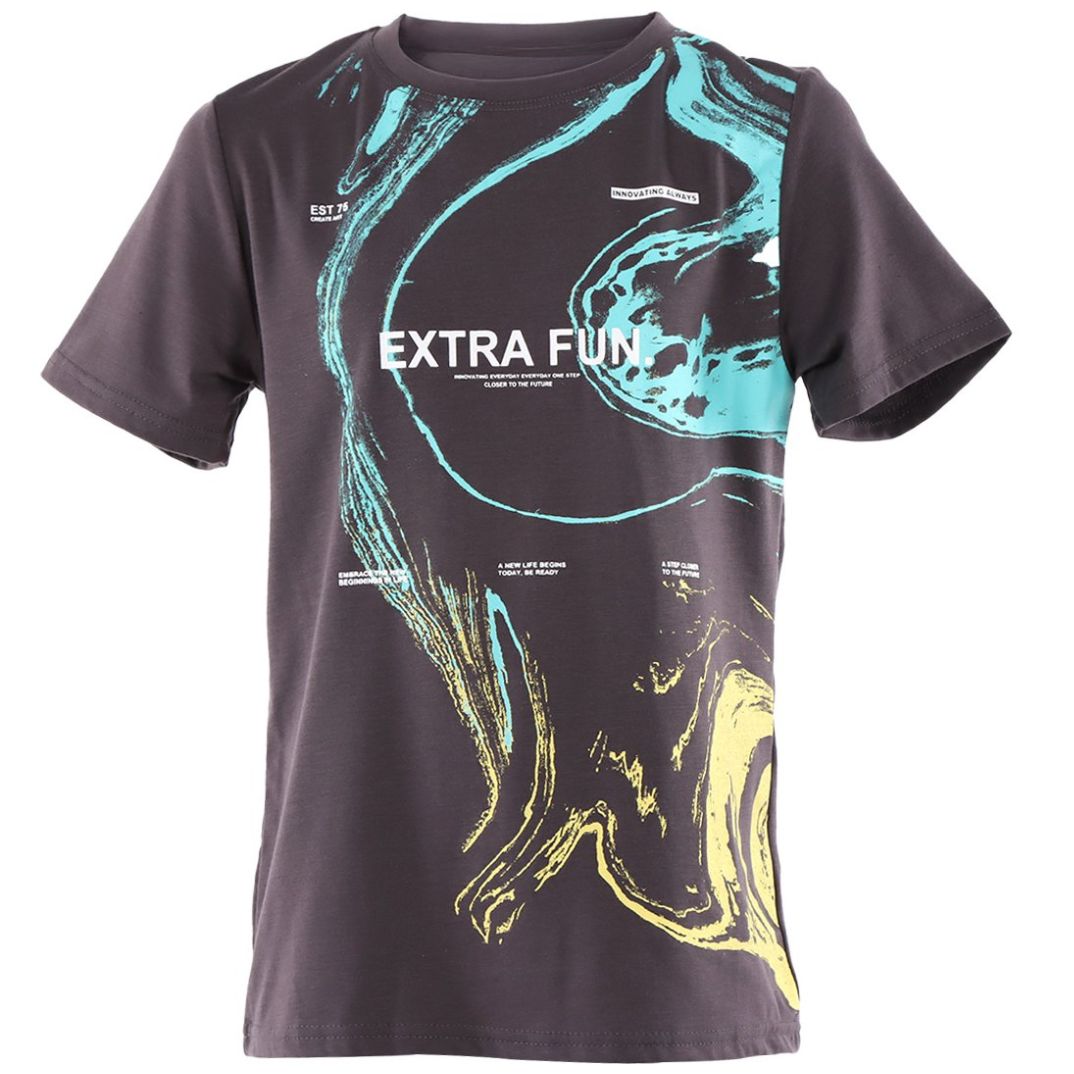 Playera Gris Studio si Manga Corta para Niño