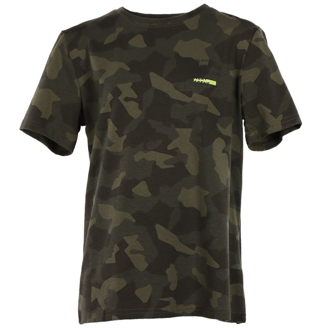 Playera Manga Corta Studio si Camuflaje Verde para Niño