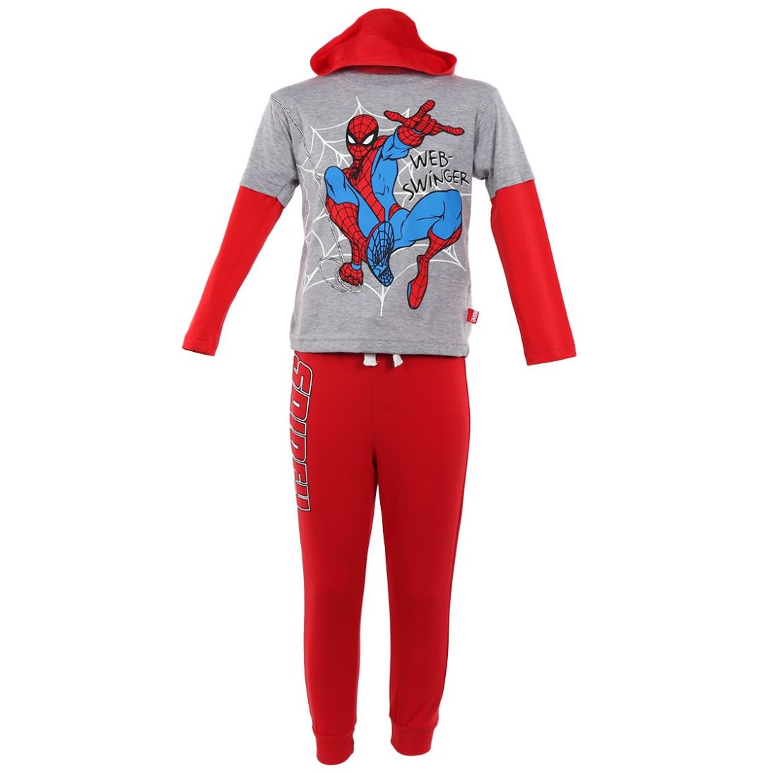 Conjunto Jogger Spiderman Playera Manga Larga con Capucha para Niño