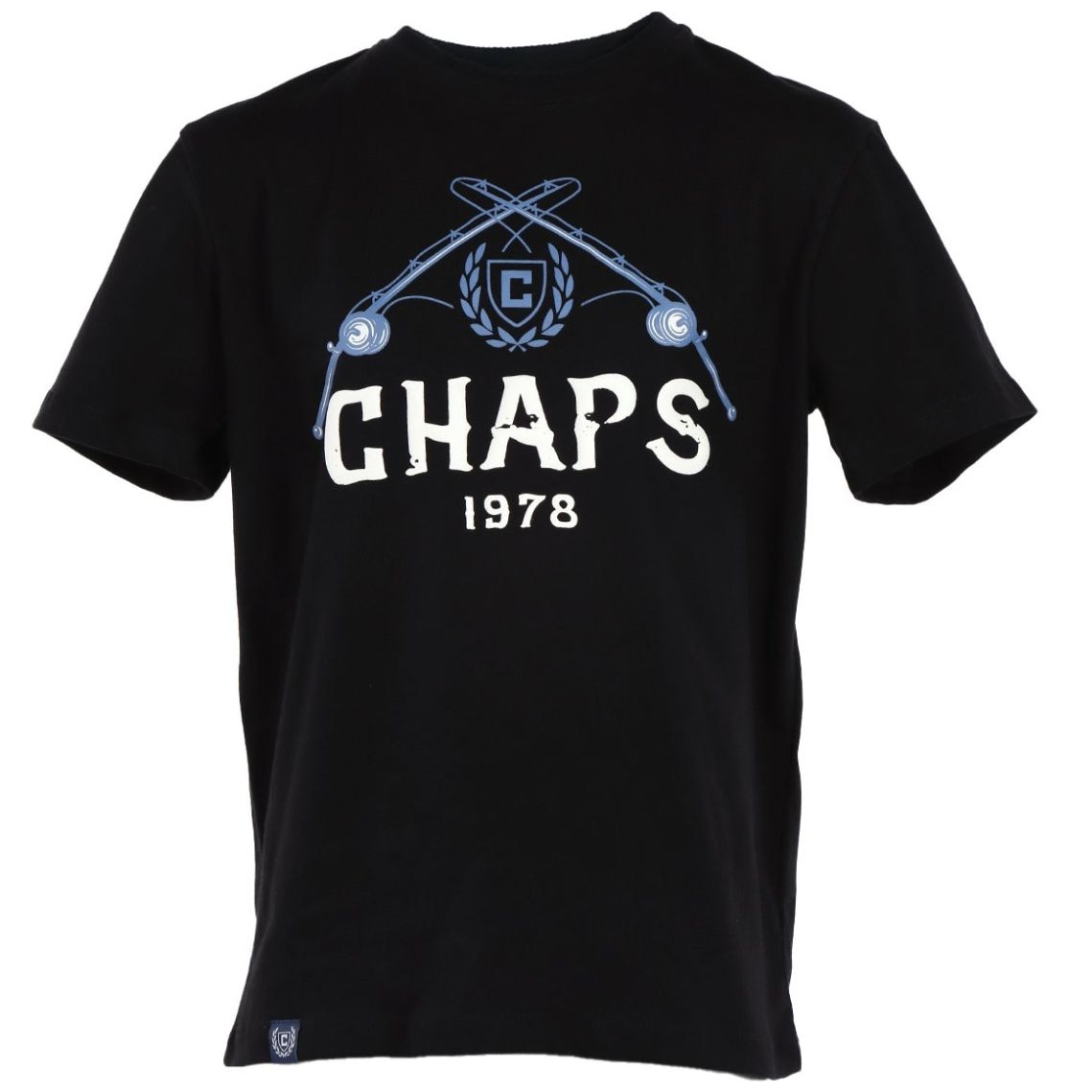 Playera Chaps Manga Corta Negra con Estampado para Niño