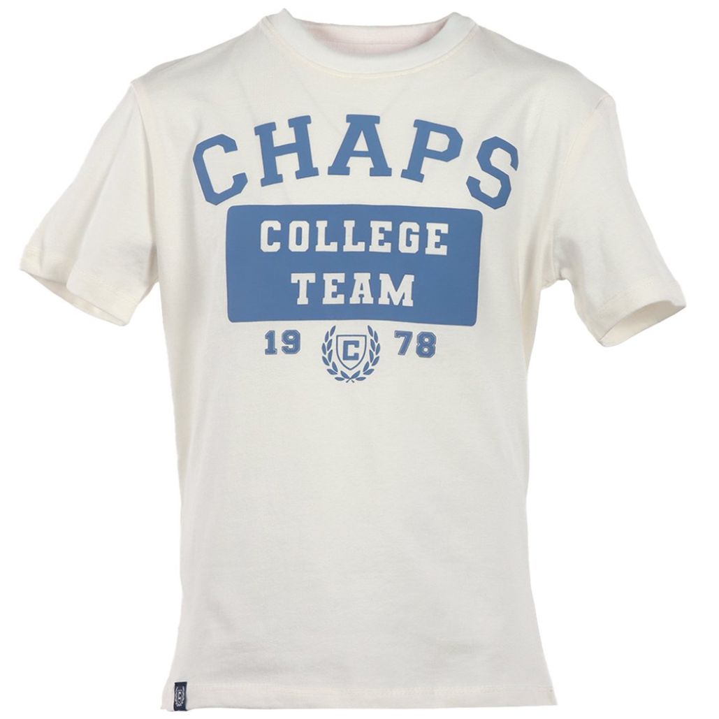 Playera Chaps Manga Corta Color Hueso con Estampado para Niño