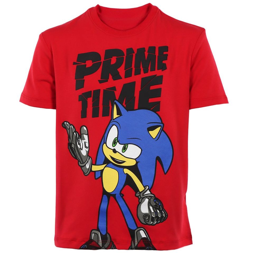 Playera Sonic Roja Manga Corta para Niño