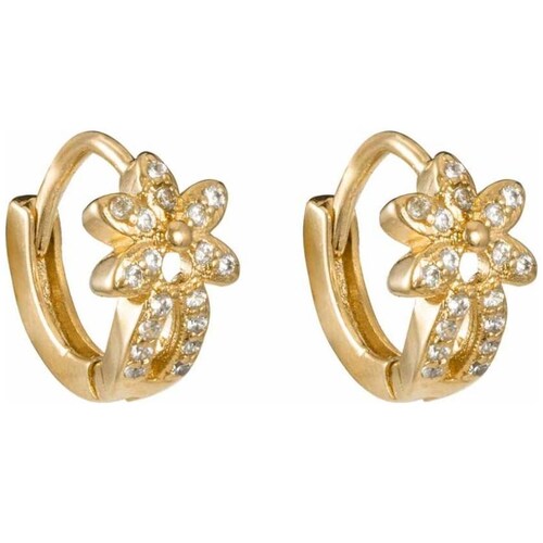 Huggies Flor Zirconia Dorado Unlimited By Oro Boleado