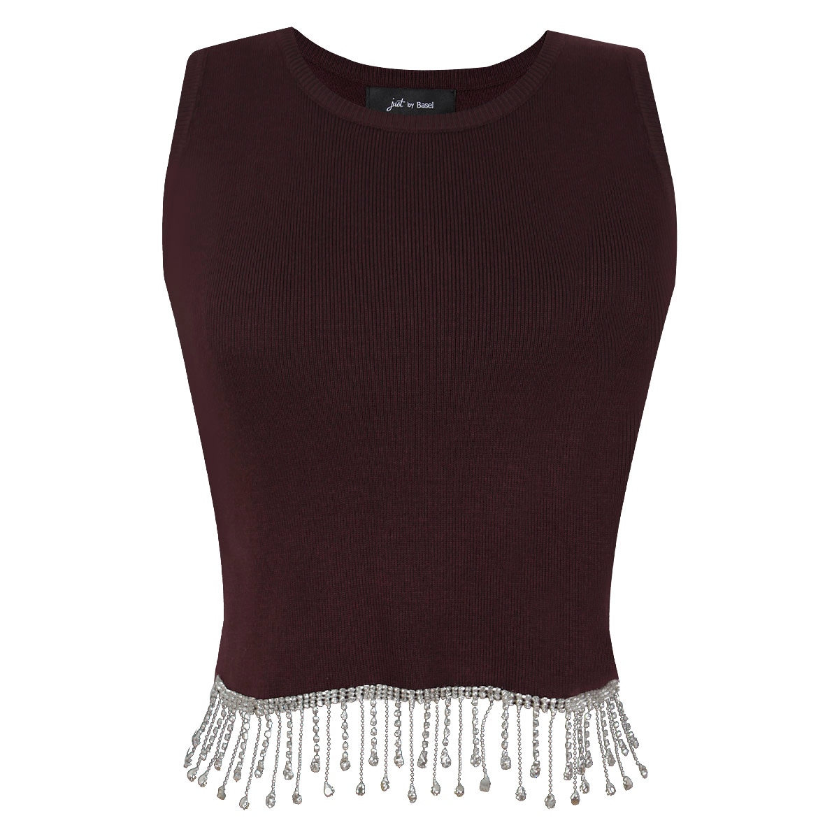 Blusa de Punto con Tiras de Cristal para Mujer Petite Just By Basel
