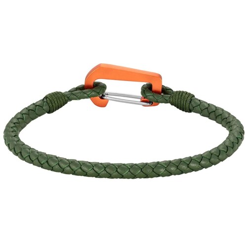 Pulsera Gancho Hombre Matt 22 Piel Aluminio Verde