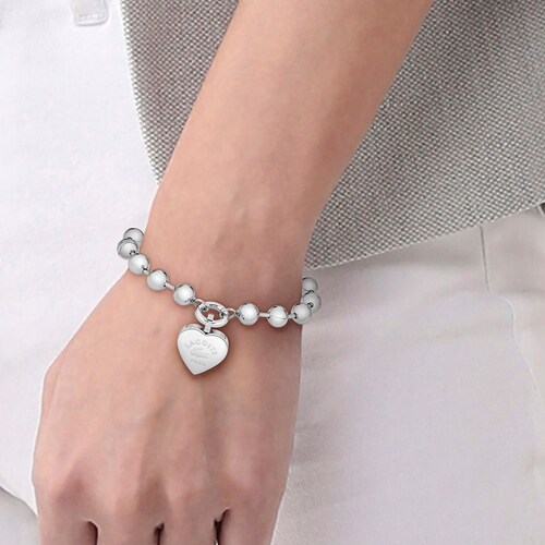 Pulsera Corazón Mujer Love My Croc 22 Acero Plata