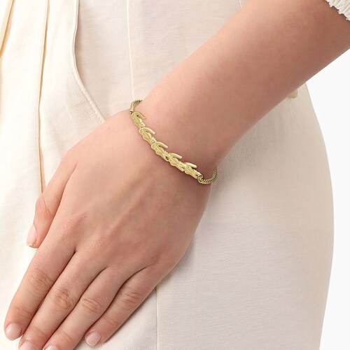 Pulsera Cocodrilos Mujer Crocodile 22 Acero Dorado