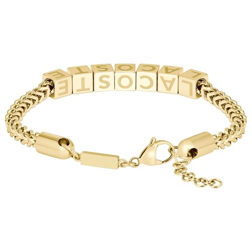 Pulsera Cubos Hombre Script 22 Acero Dorado